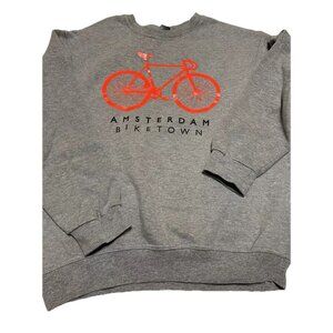 Logo Star Amsterdam Sweatshirt Small‎ Gray Bike Town Activewear Athletic